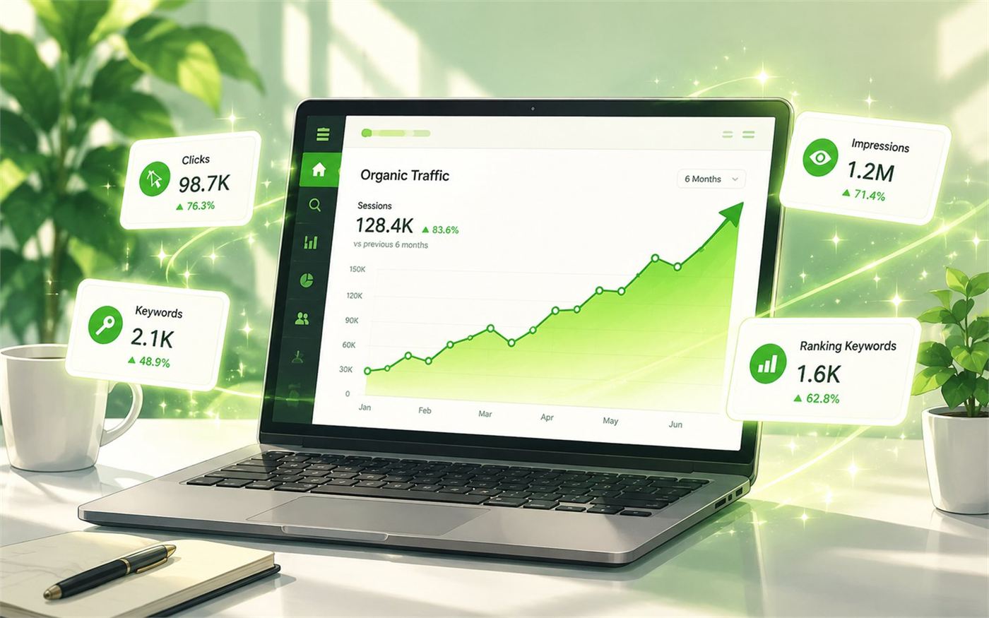 Digital growth case study performance chart
